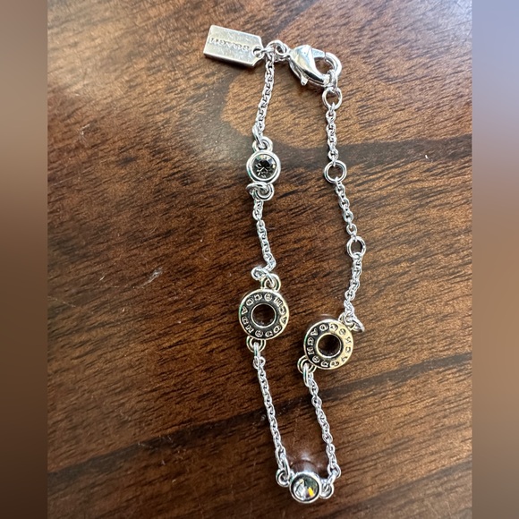 Coach Mixed Metal Bracelet Chain Rhinestone - Picture 1 of 9